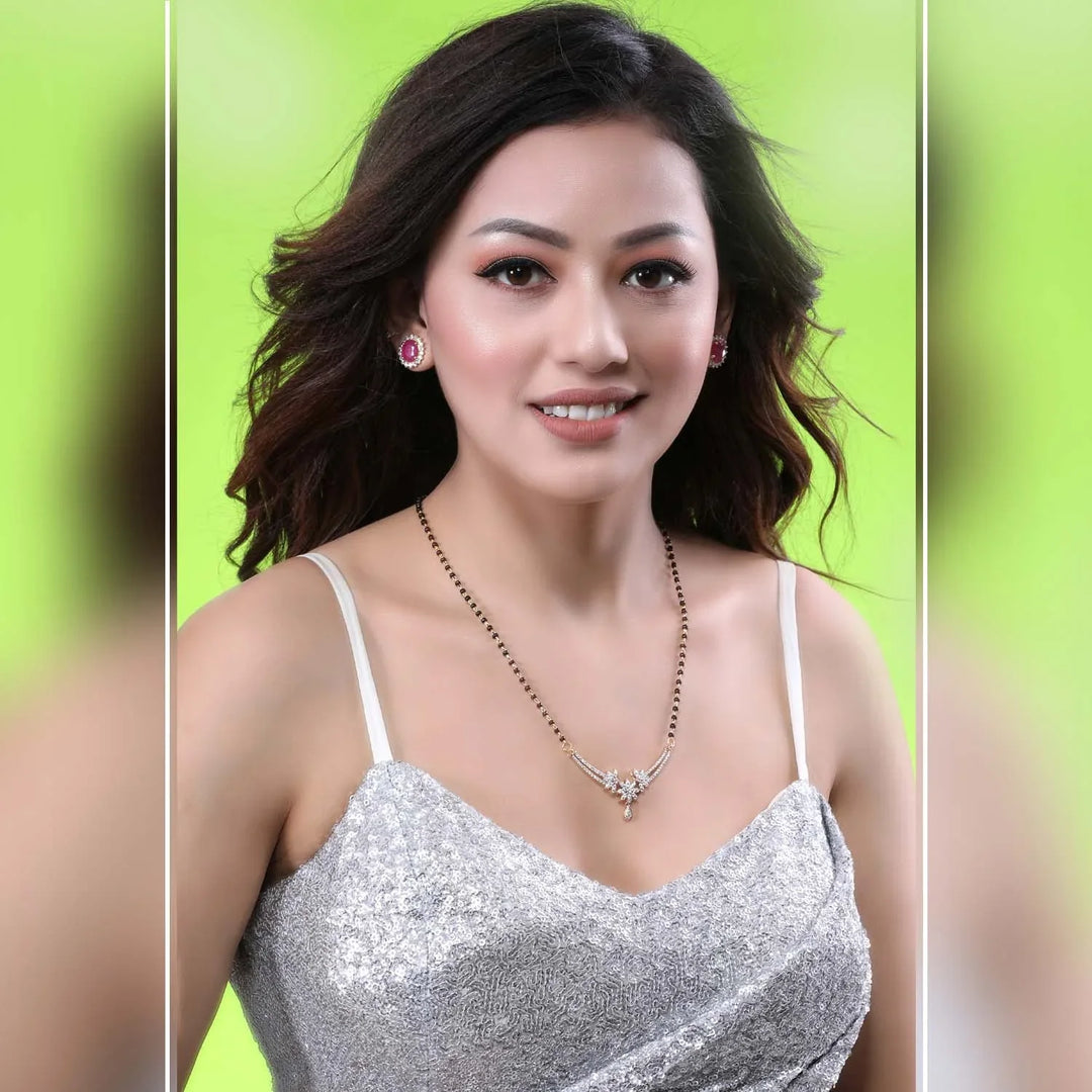 18K YG Women Fancy Diamond Mangalsutra-1pc - RB Diamond Jewellers