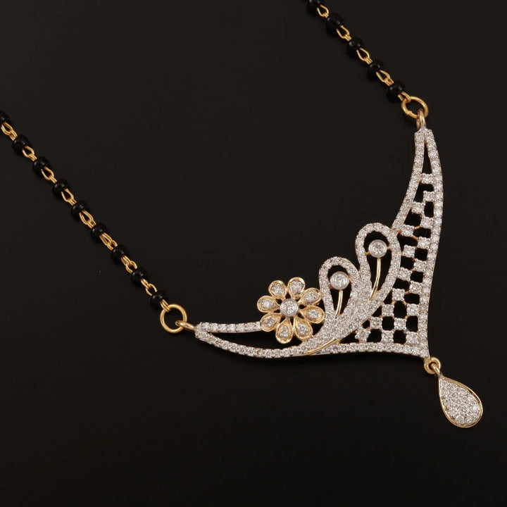 18K YG Women Fancy Diamond Mangalsutra-1pc - RB Diamond Jewellers