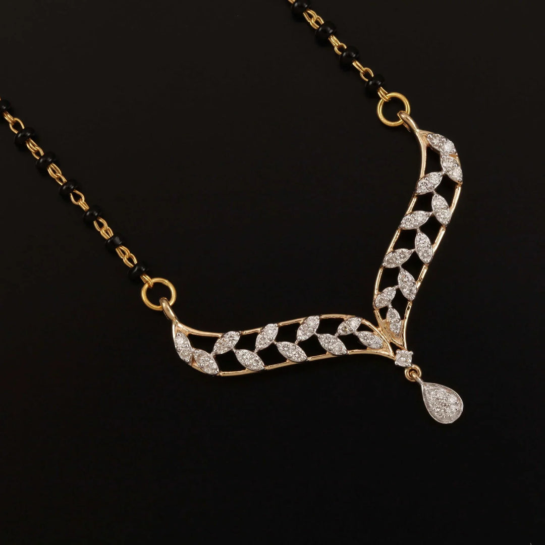 18K YG Women Fancy Diamond Mangalsutra-1pc - RB Diamond Jewellers