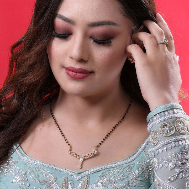 18K YG Women Fancy Diamond Mangalsutra-1pc - RB Diamond Jewellers