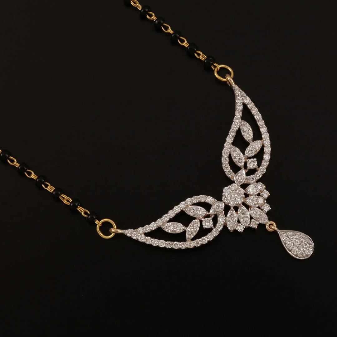 18K YG Women Fancy Diamond Mangalsutra-1pc - RB Diamond Jewellers