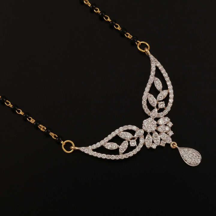 18K YG Women Fancy Diamond Mangalsutra-1pc - RB Diamond Jewellers
