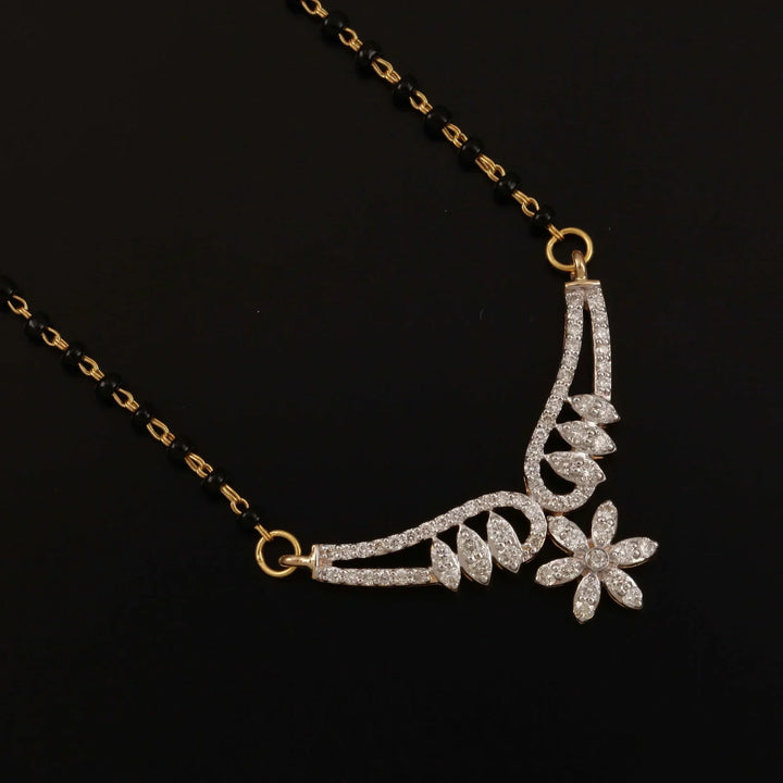 18K YG Women Fancy Diamond Mangalsutra-1pc - RB Diamond Jewellers