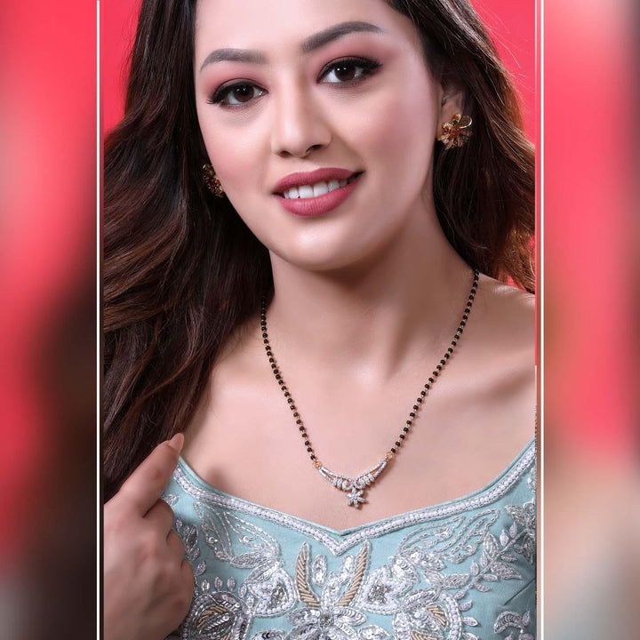 18K YG Women Fancy Diamond Mangalsutra-1pc - RB Diamond Jewellers