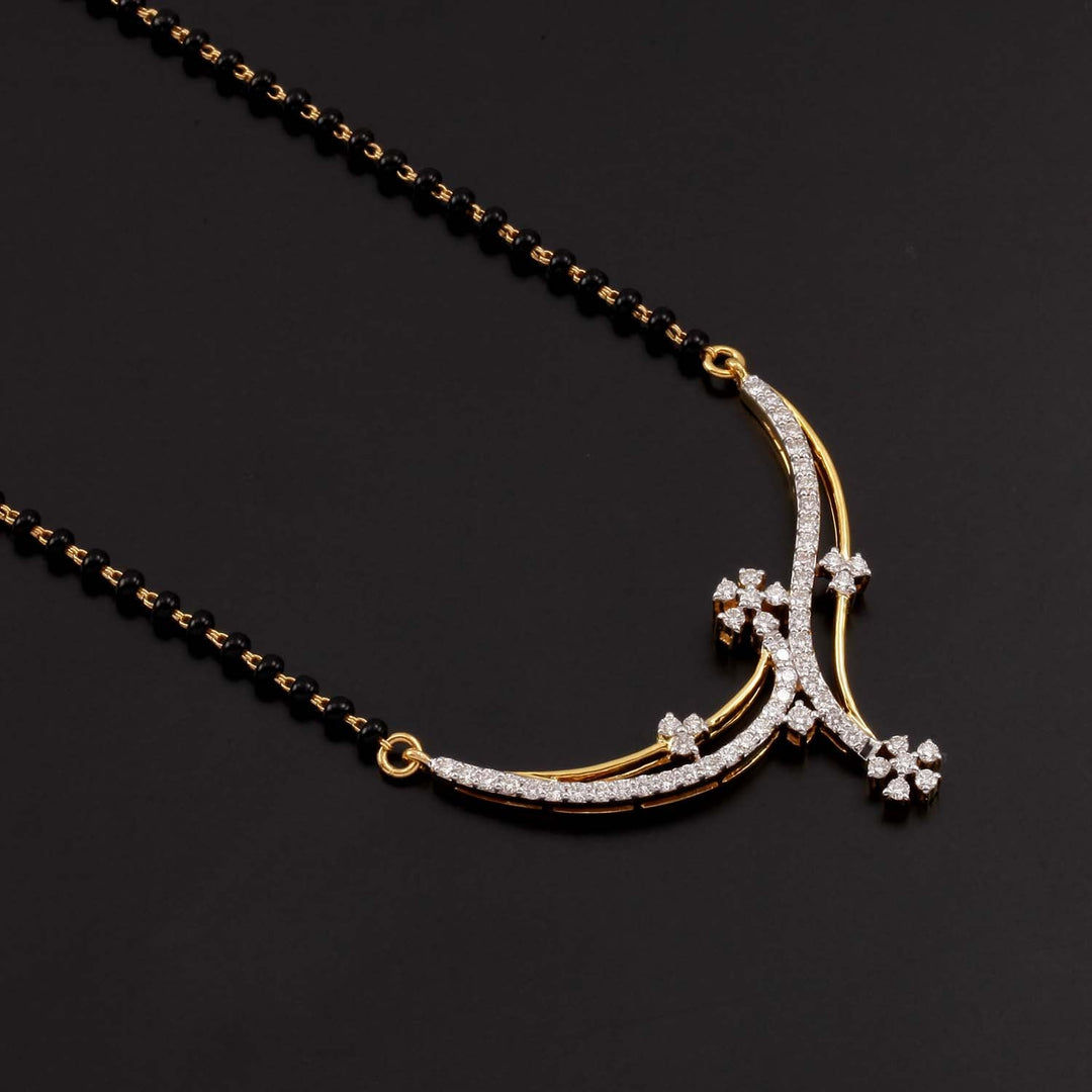 18K YG Women Fancy Diamond Mangalsutra-1pc - RB Diamond Jewellers