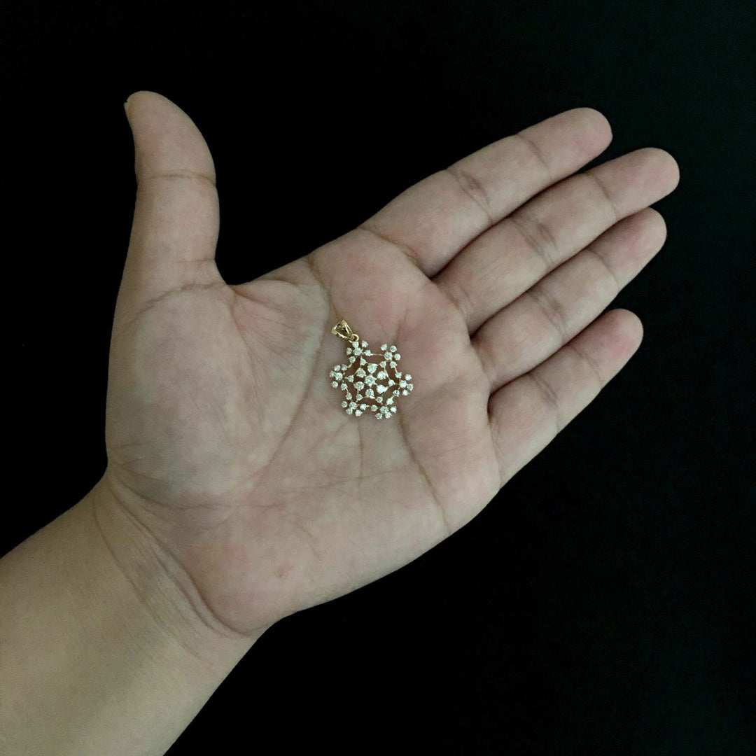 18K YG Women Fancy Diamond Pendant-1pc - RB Diamond Jewellers