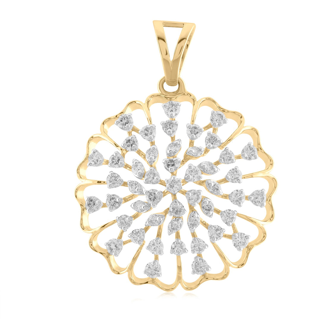 18K YG Women Fancy Diamond Pendant-1pc - RB Diamond Jewellers