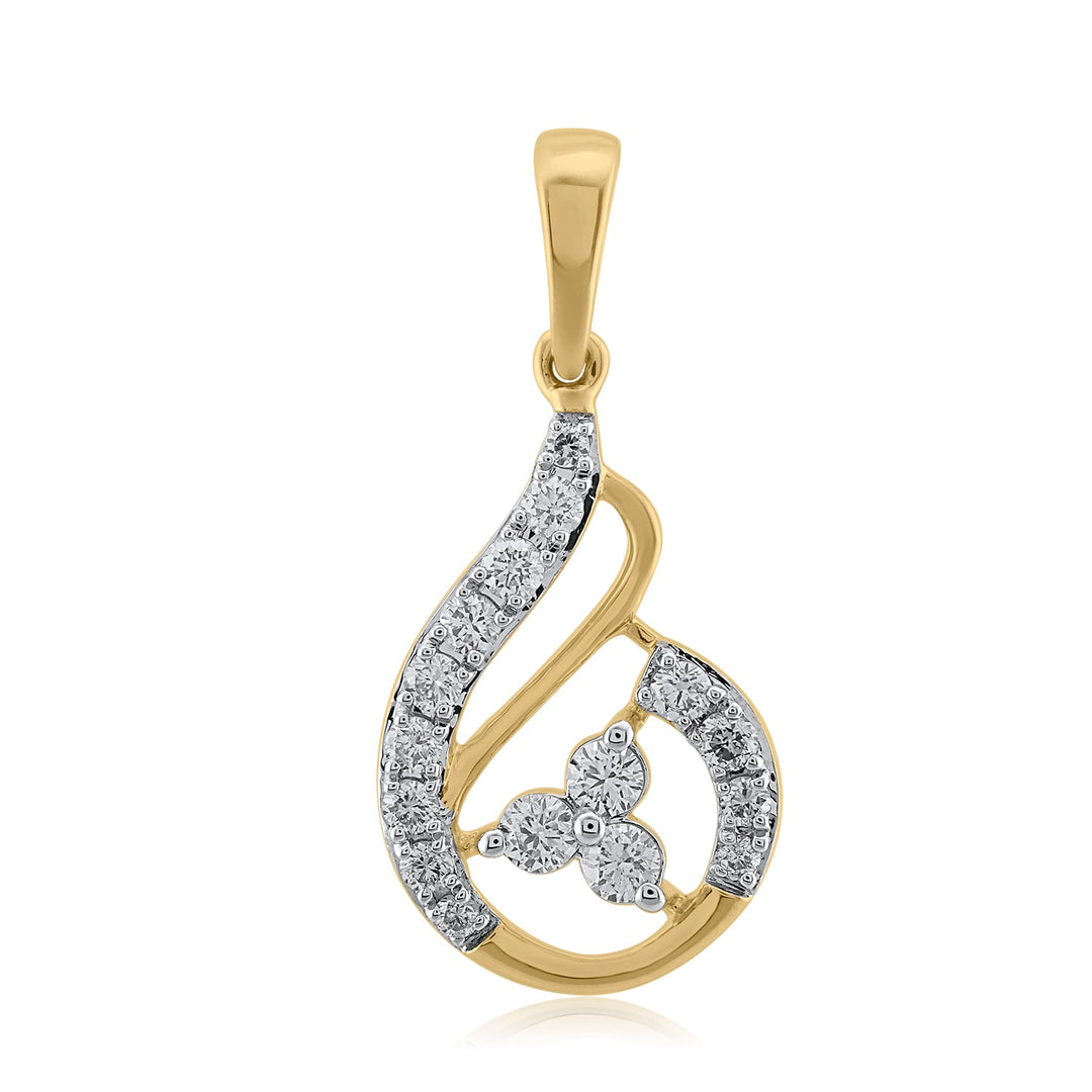 18K YG Women Fancy Diamond Pendant-1pc - RB Diamond Jewellers