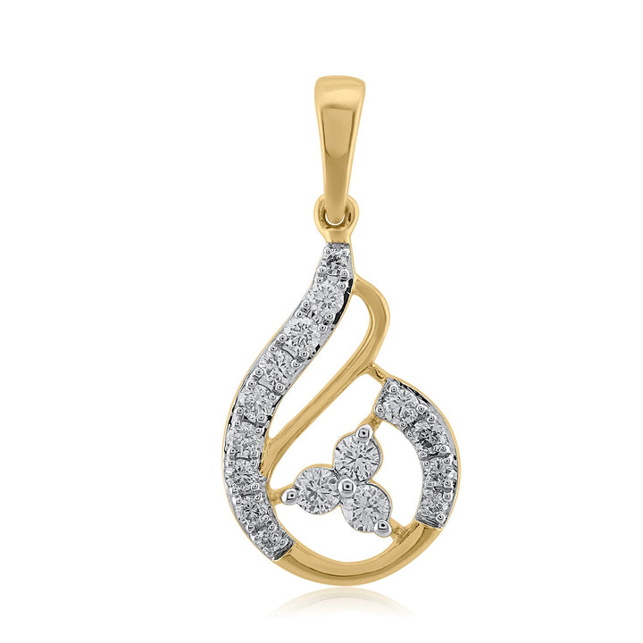 18K YG Women Fancy Diamond Pendant-1pc - RB Diamond Jewellers