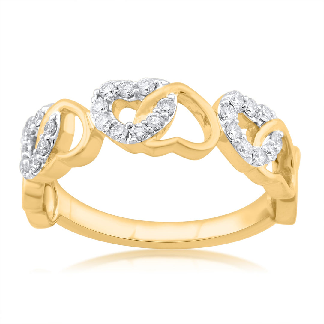18K YG Women Heart Engagement Diamond Ring-1pc - RB Diamond Jewellers