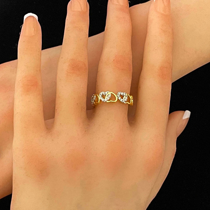 18K YG Women Heart Engagement Diamond Ring-1pc - RB Diamond Jewellers