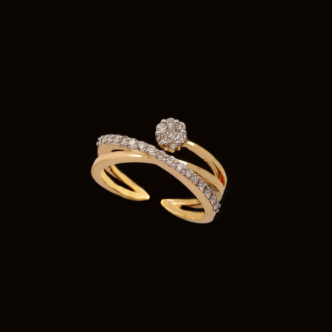 18K YG Women Pressure Set Diamond Ring-1pc - RB Diamond Jewellers