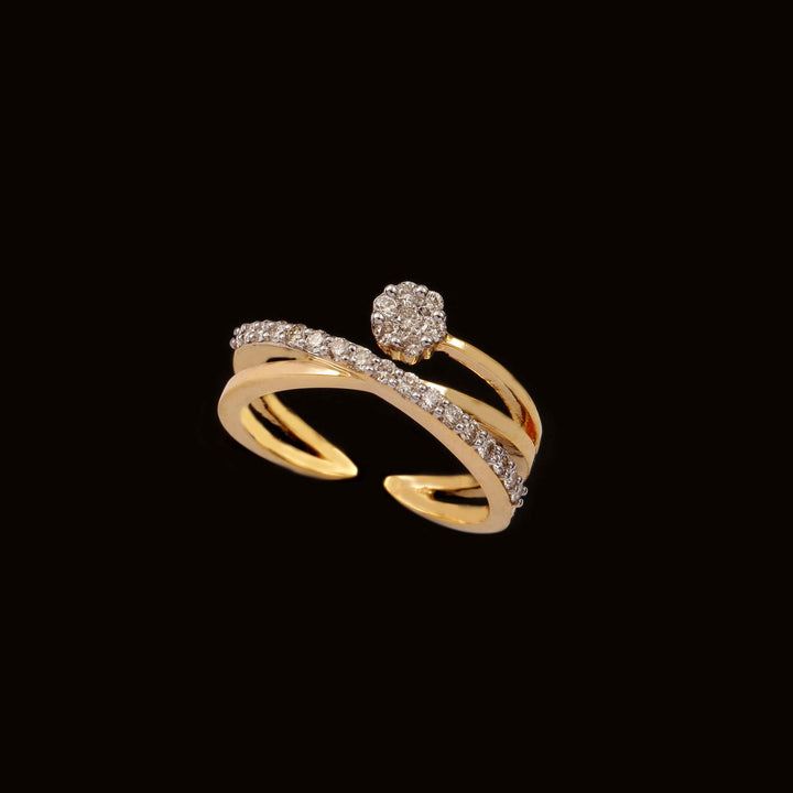 18K YG Women Pressure Set Diamond Ring-1pc - RB Diamond Jewellers