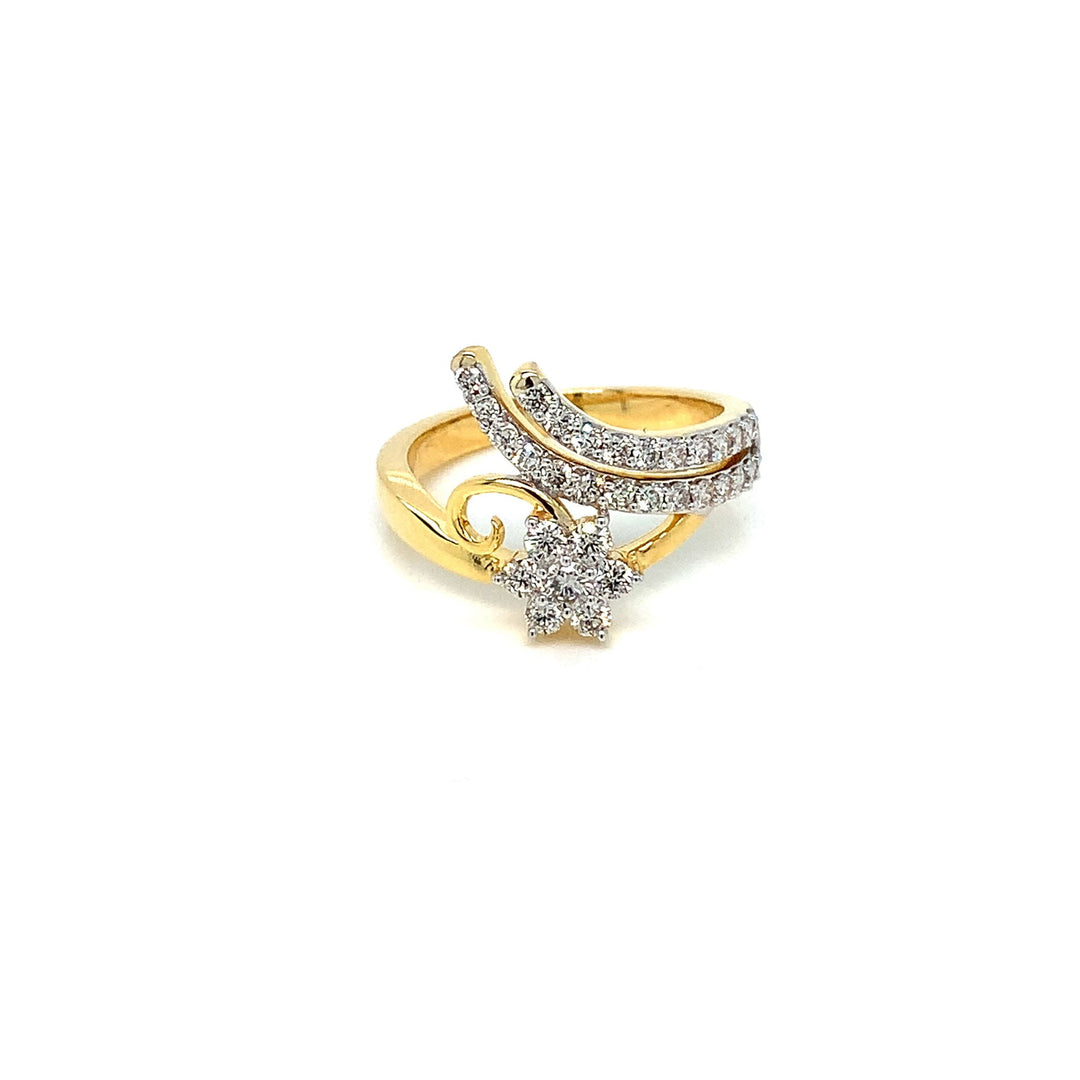 18K YG Women Star Diamond Ring-1pc - RB Diamond Jewellers