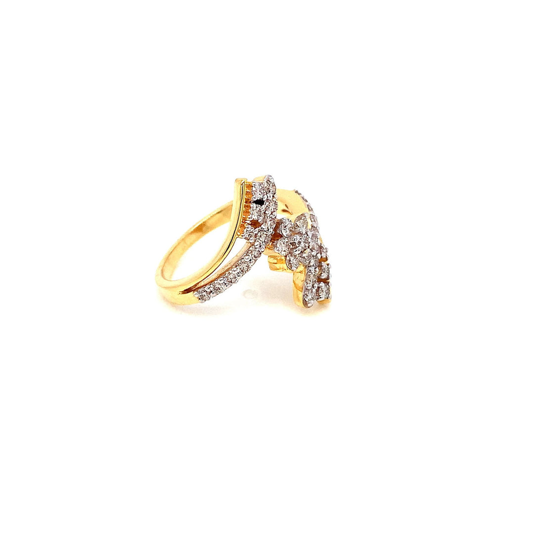 18K YG Women Star Diamond Ring-1pc - RB Diamond Jewellers
