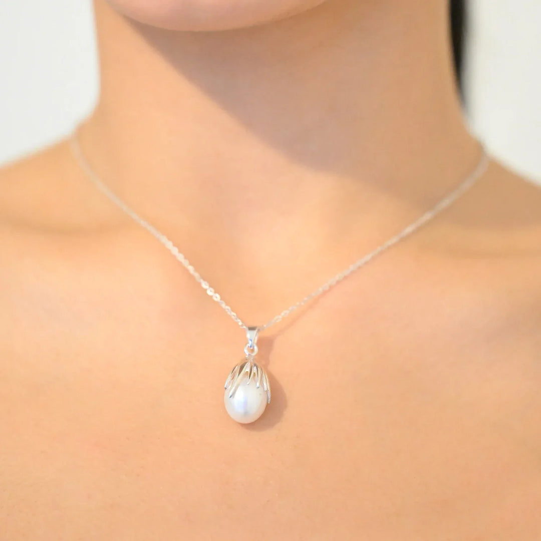 Sterling Silver Adjustable Necklace with Fresh Water Pearl-1pc
