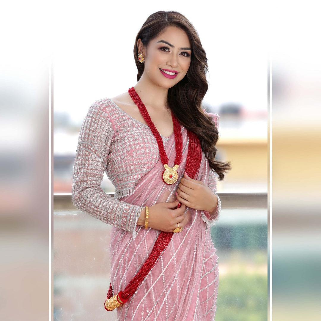Explore the cultural richness of a Tilhari necklace at a Nepali jewellery shop in Sydney