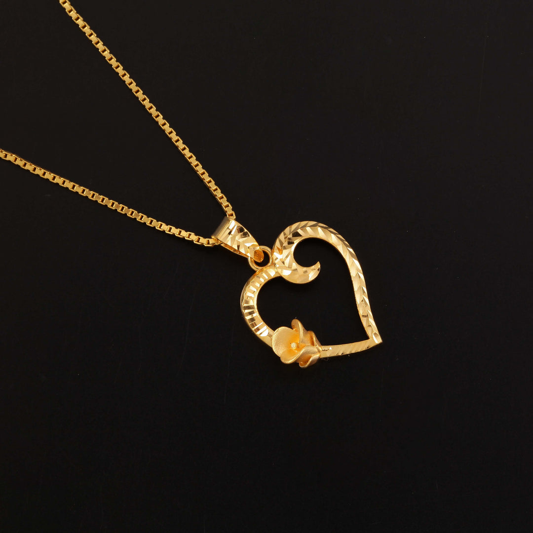 22K YG Heart Pendant-1pc
