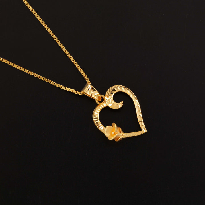 22K YG Heart Pendant-1pc