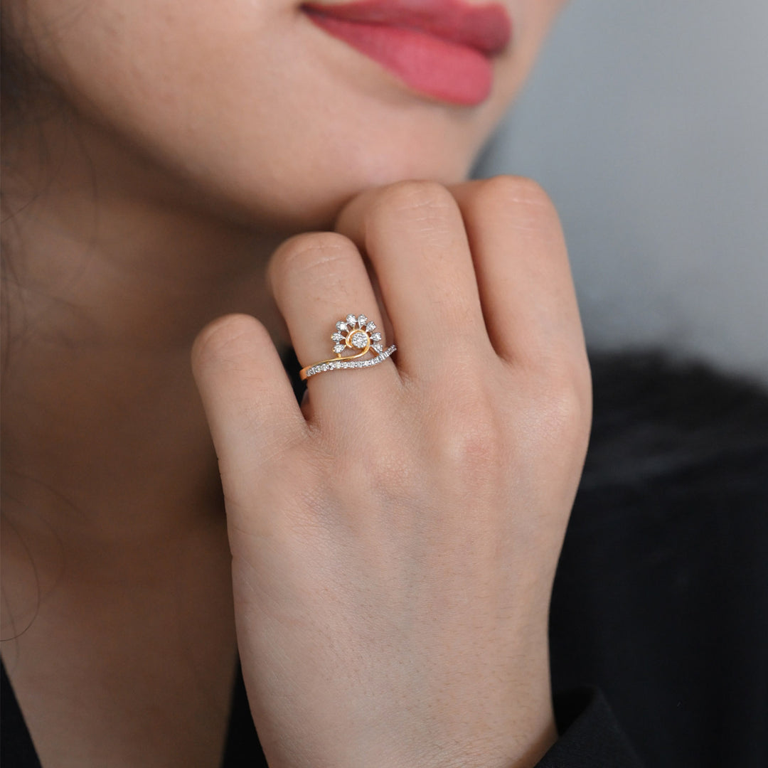 14K YG Fancy Diamond Ring- 1pc