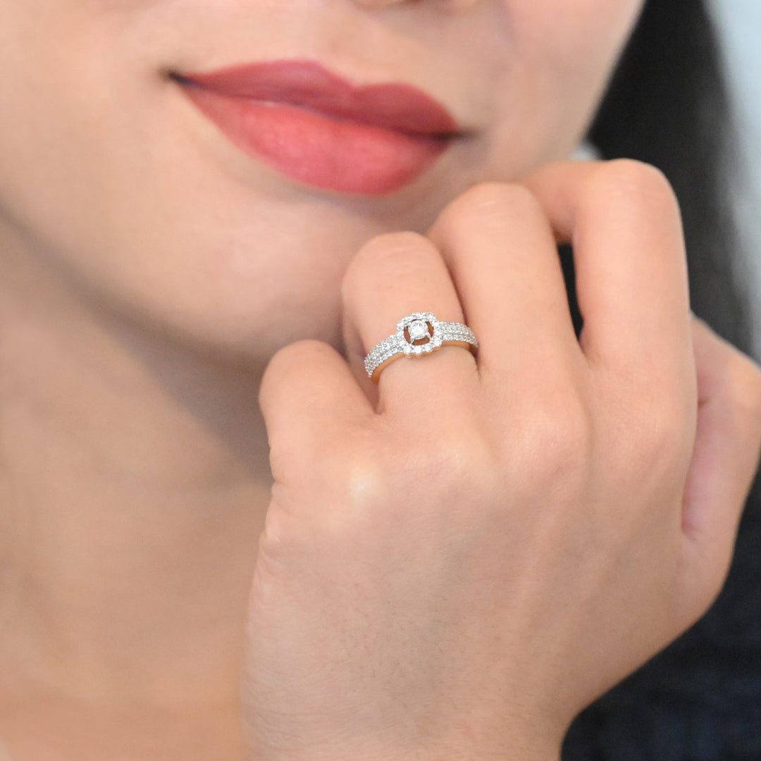 14K YG Cluster Diamond Ring- 1pc