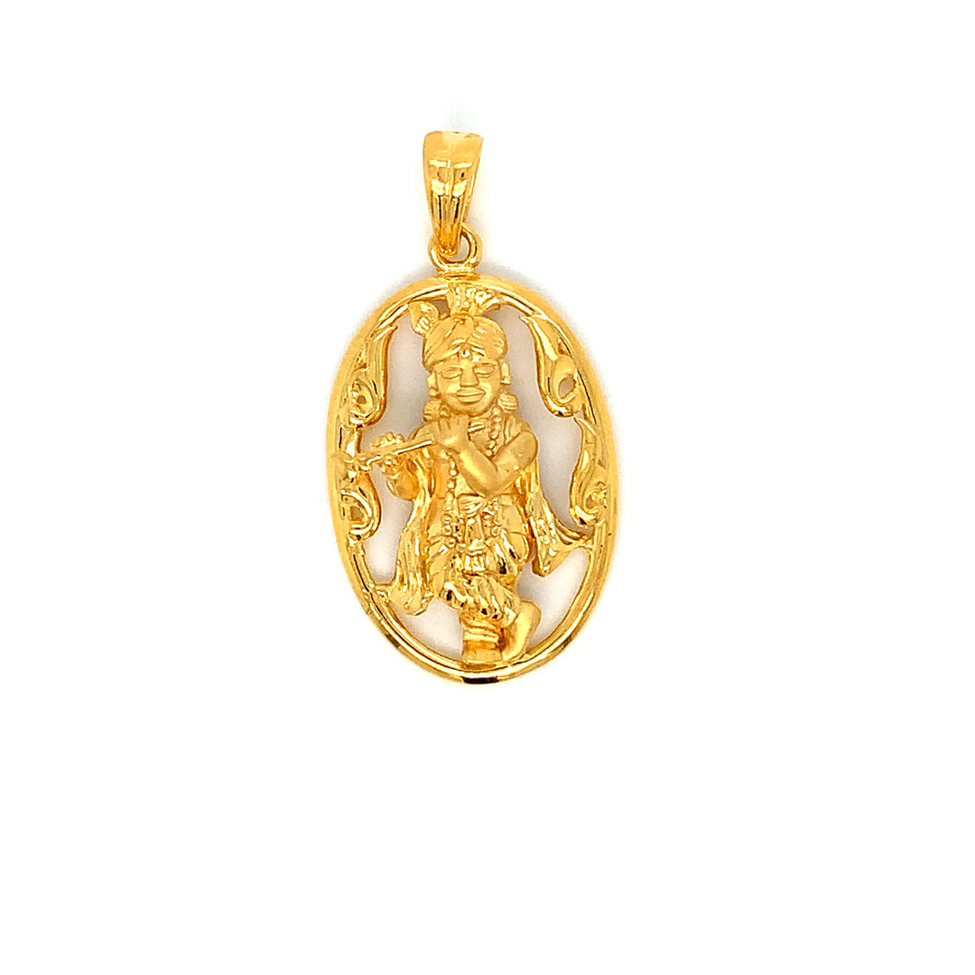 22K YG Unisex Krishna Pendant-1pc