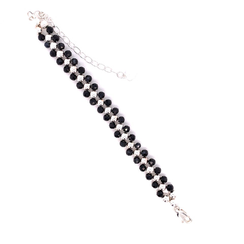 Black Spinal Silver Bracelet-1pc