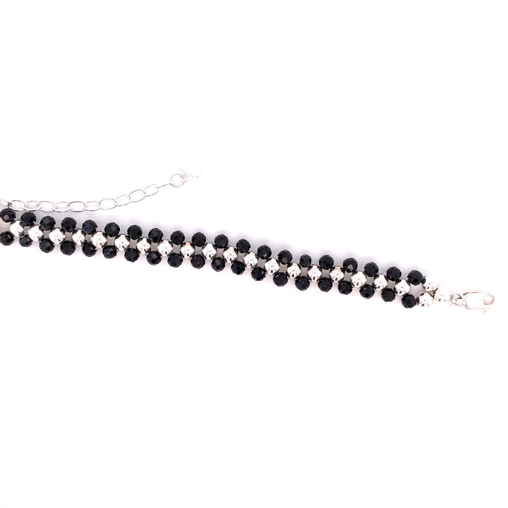 Black Spinal Silver Bracelet-1pc