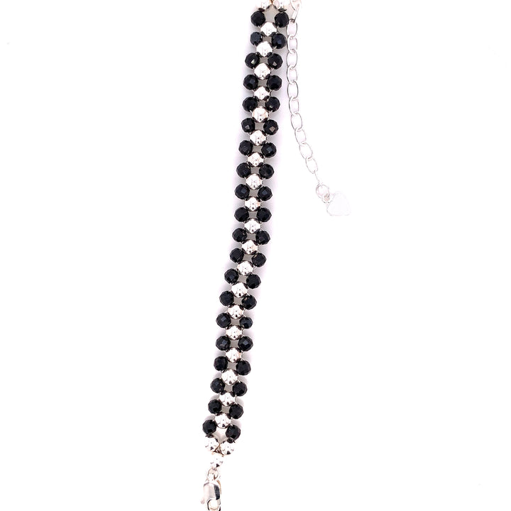 Black Spinal Silver Bracelet-1pc