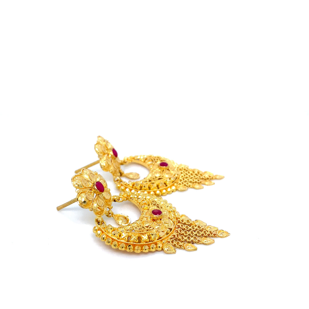 22K YG Ramleela Earring-1pair