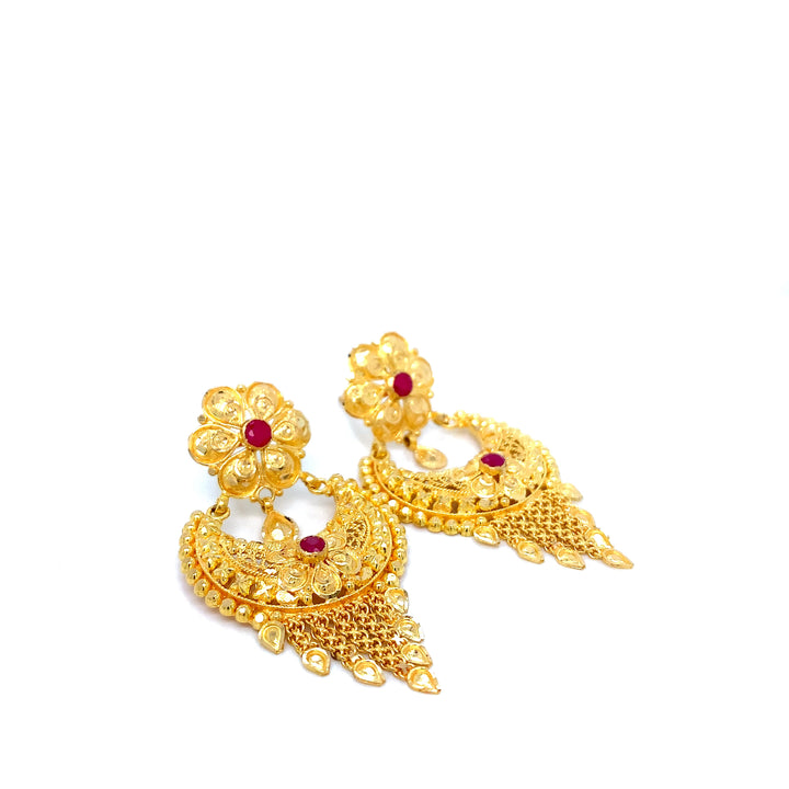 22K YG Ramleela Earring-1pair