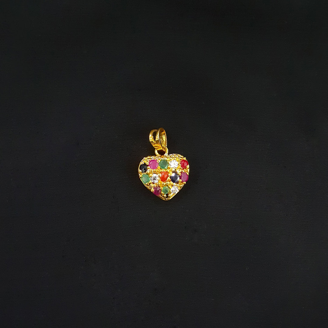 22K YG Semi Stone Heart Pendant-1pc