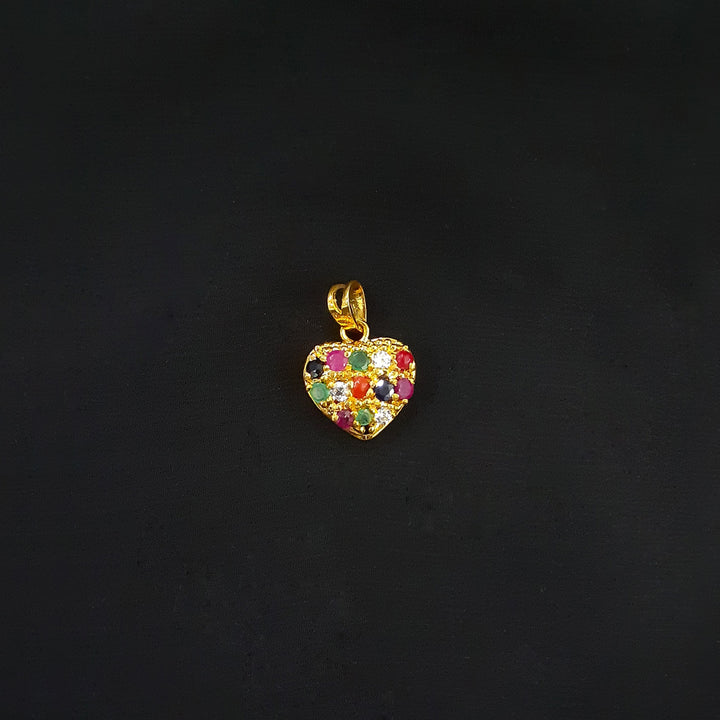 22K YG Semi Stone Heart Pendant-1pc