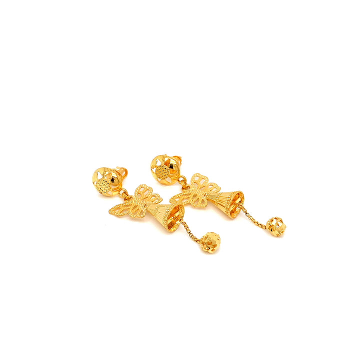 22K YG Light Weight Dangler Earring-1pair