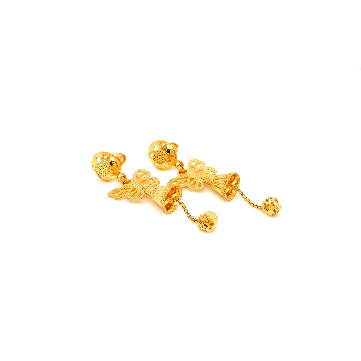 22K YG Light Weight Dangler Earring-1pair