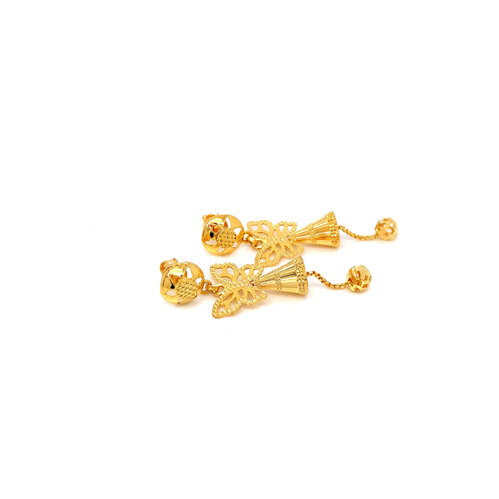 22K YG Light Weight Dangler Earring-1pair