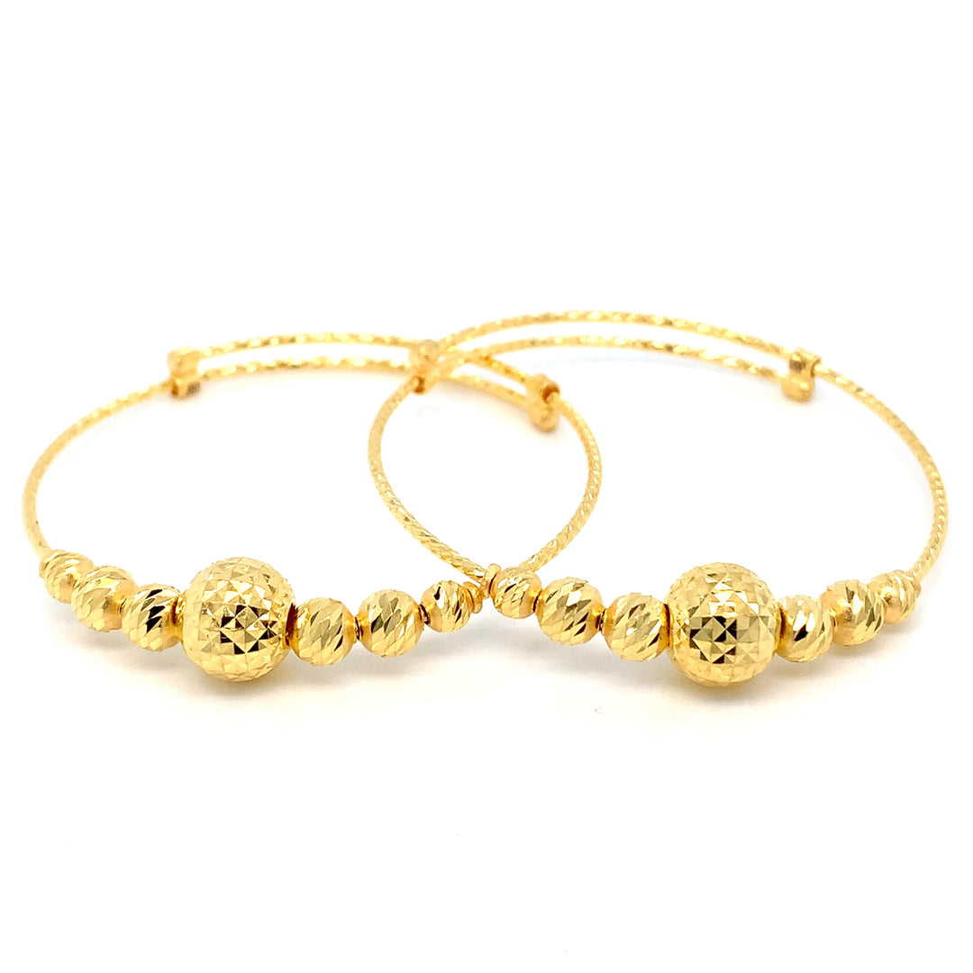 22K YG Baby/Todler Bangle-1pair