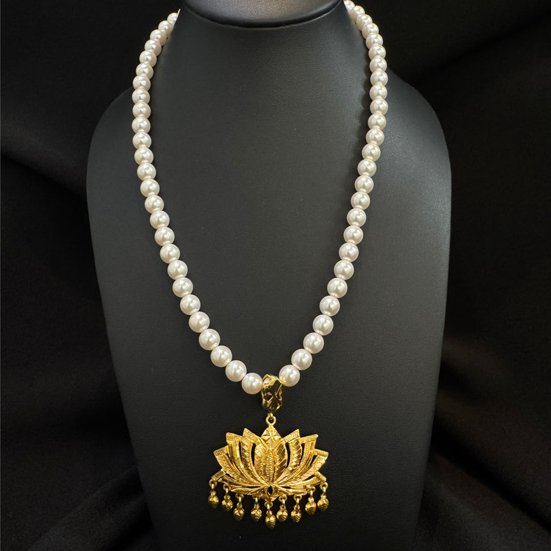 22K Pearl Necklace – SS Clasp Finish