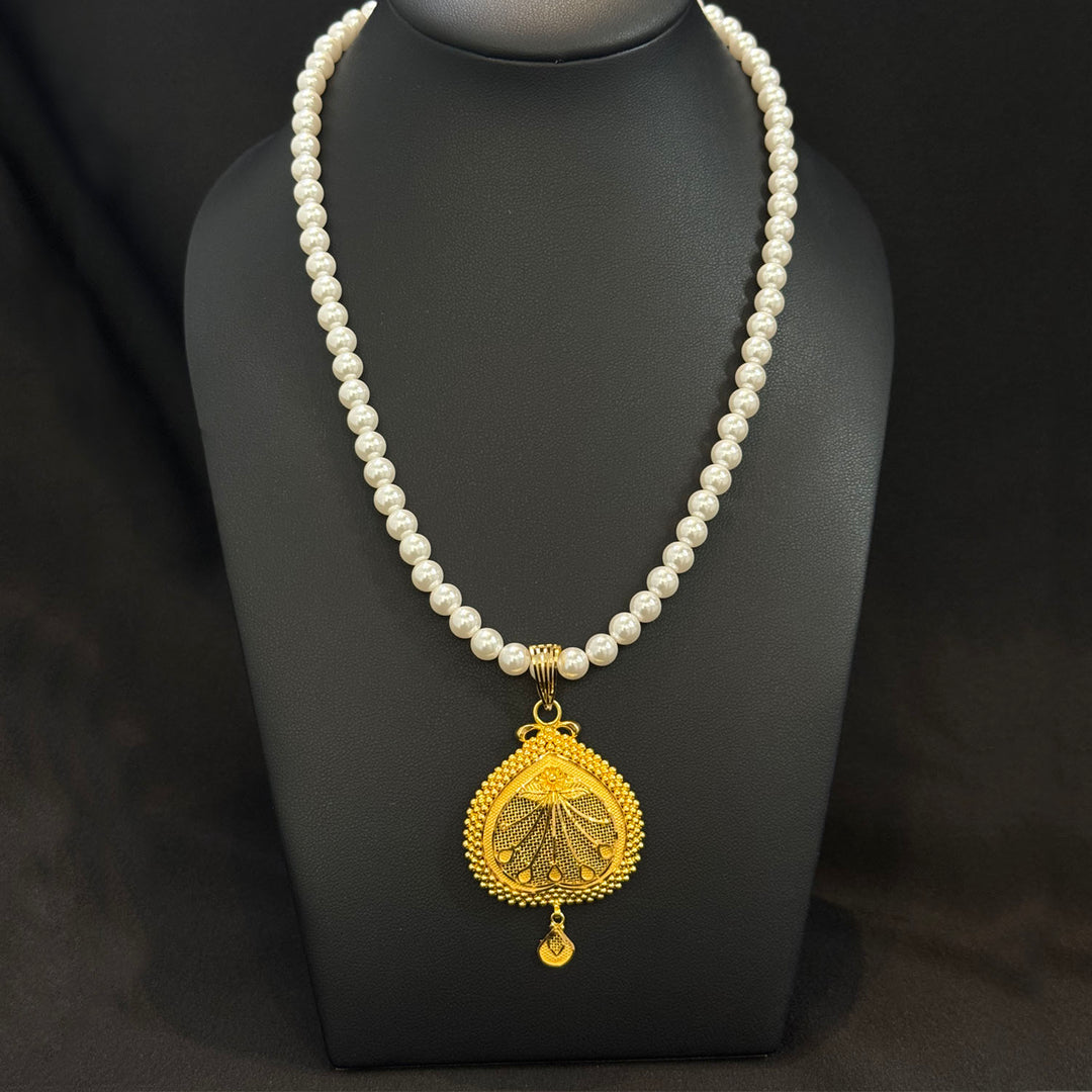 22K Pearl Necklace with SS Clasp – Shop