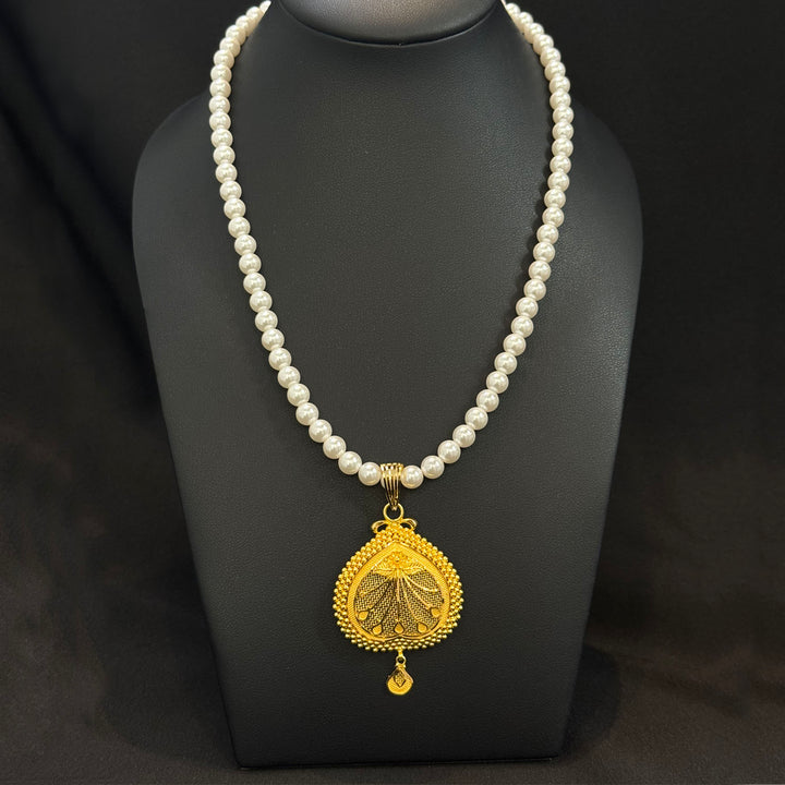 22K Pearl Necklace with SS Clasp – Shop