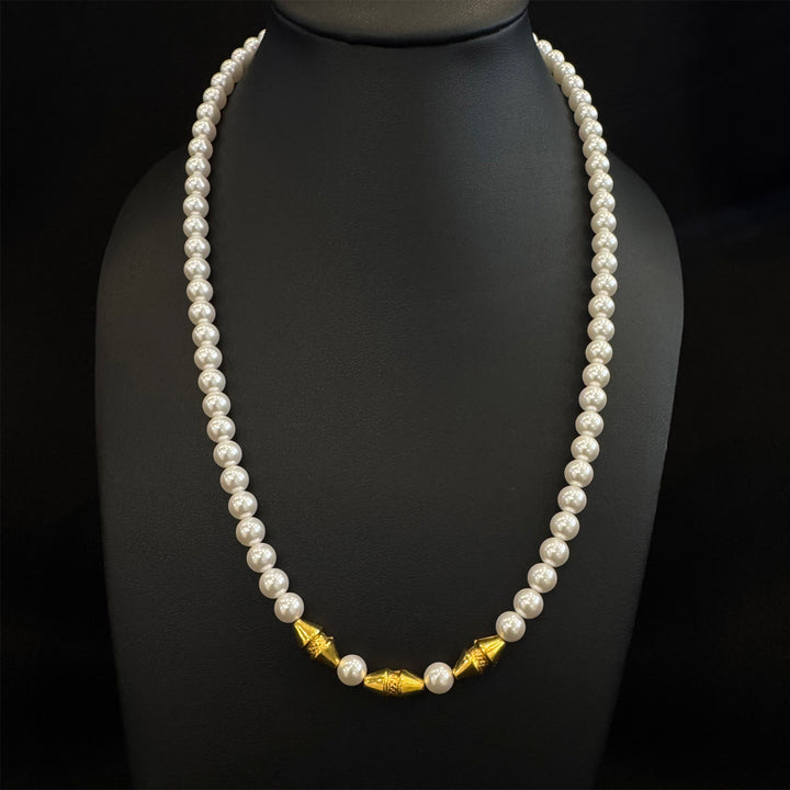22K Pearl Necklace with Brass Clasp