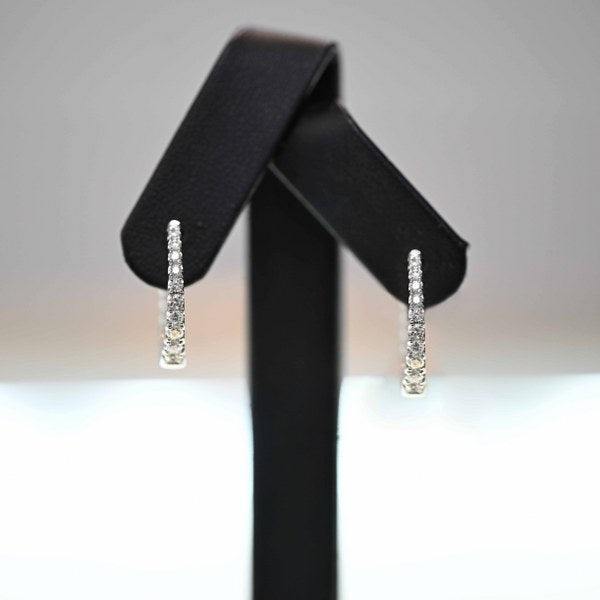 14K YG Diamond Huggie Earring-1pair