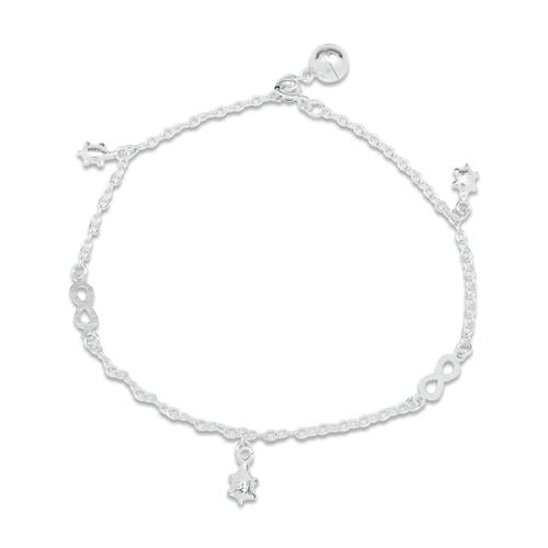 Sterling Silver Fancy Anklet-1pc