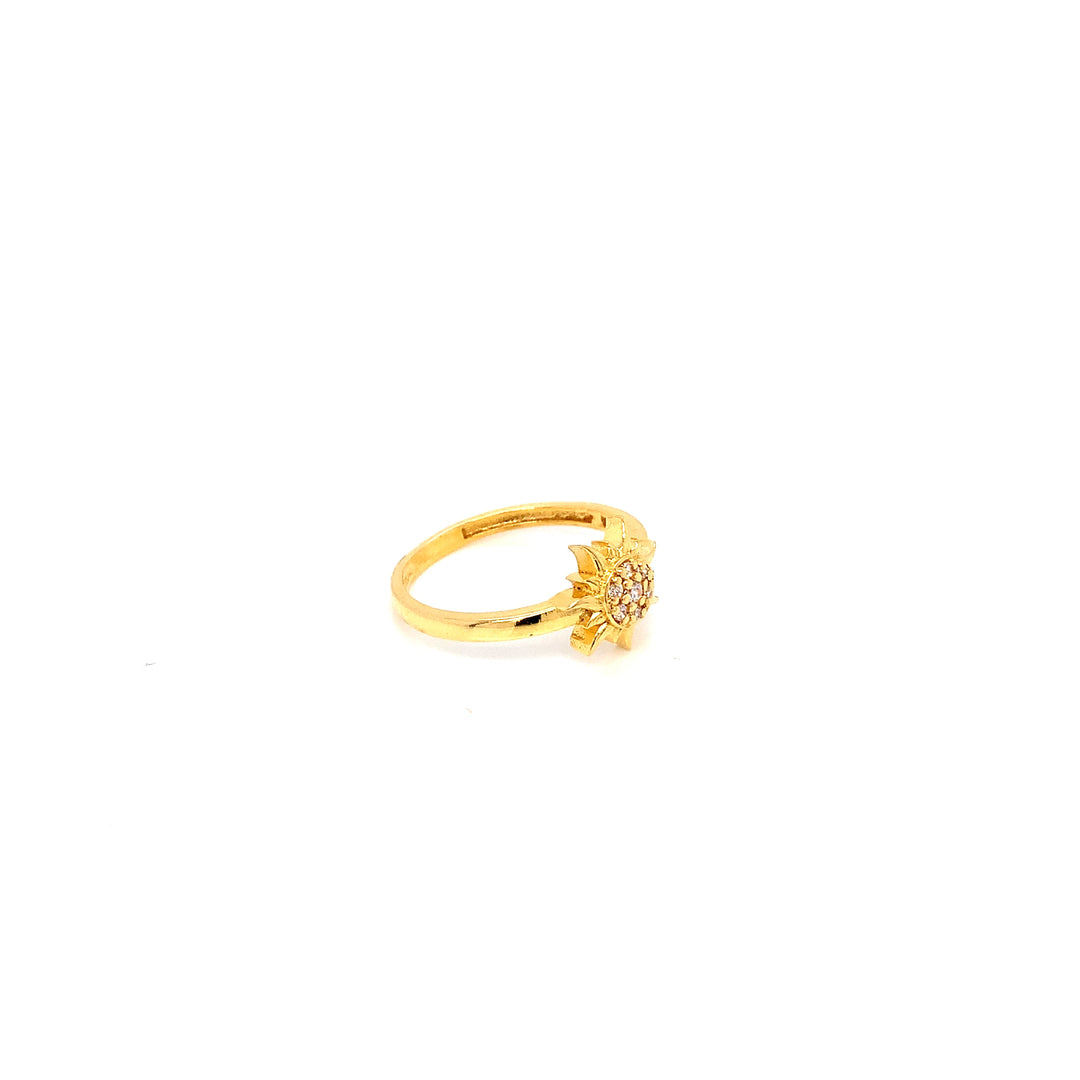22K YG Sun AD Ring-1pc
