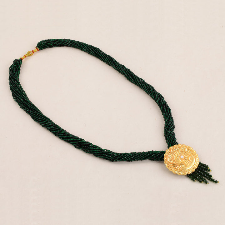 Traditional YG Green Pote Pendant-1pc