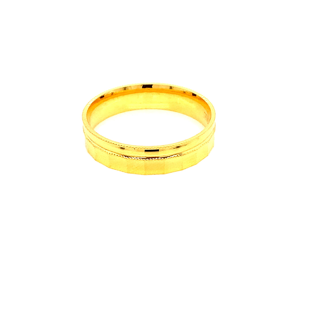 22K YG Fancy Band Ring-1pc