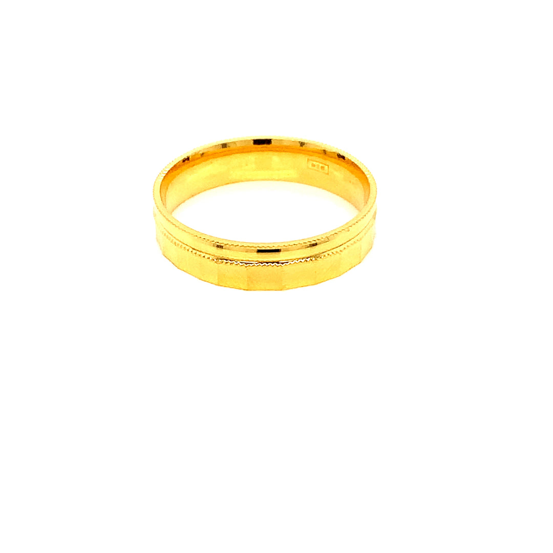 22K YG Fancy Band Ring-1pc