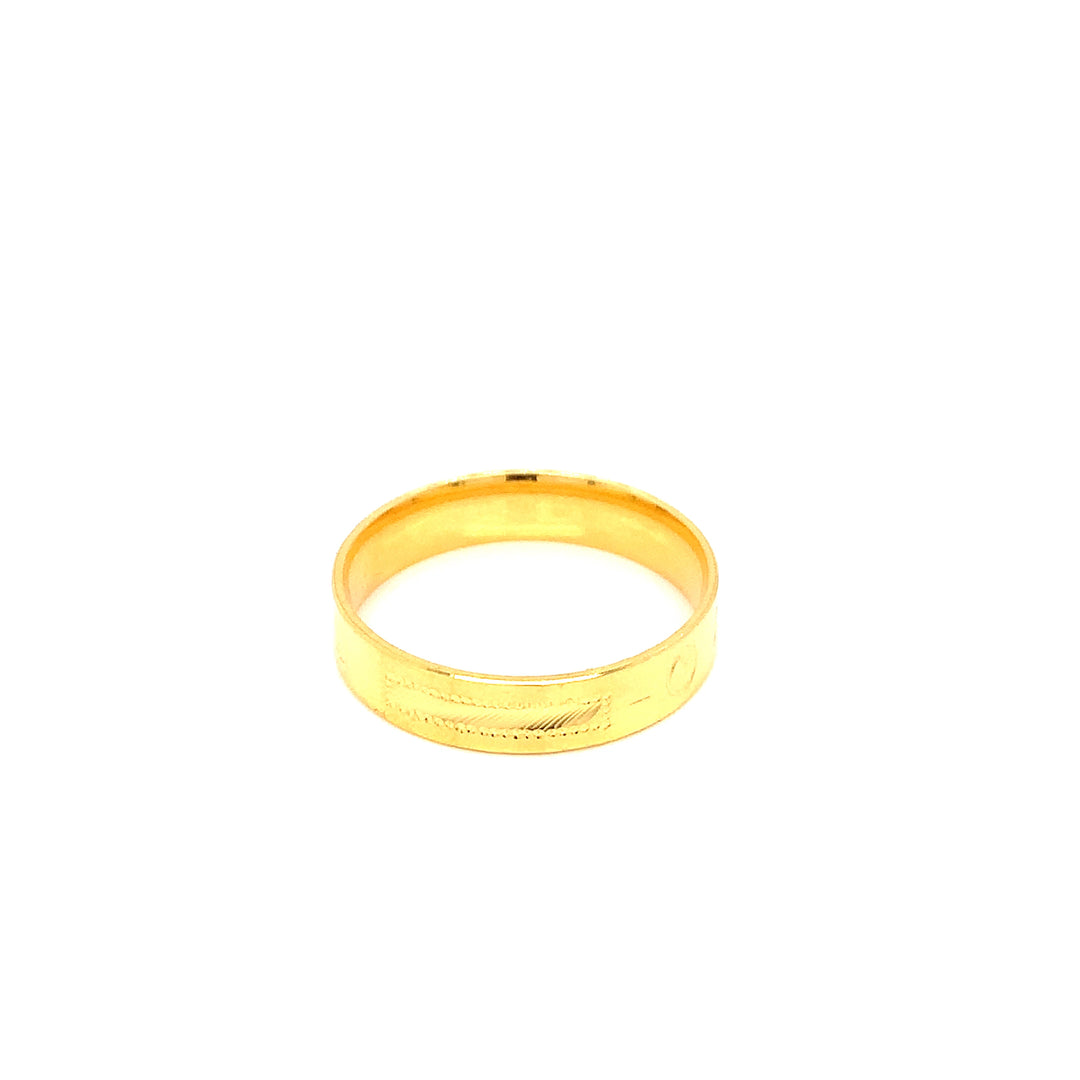 22K YG Fancy Band Ring-1pc