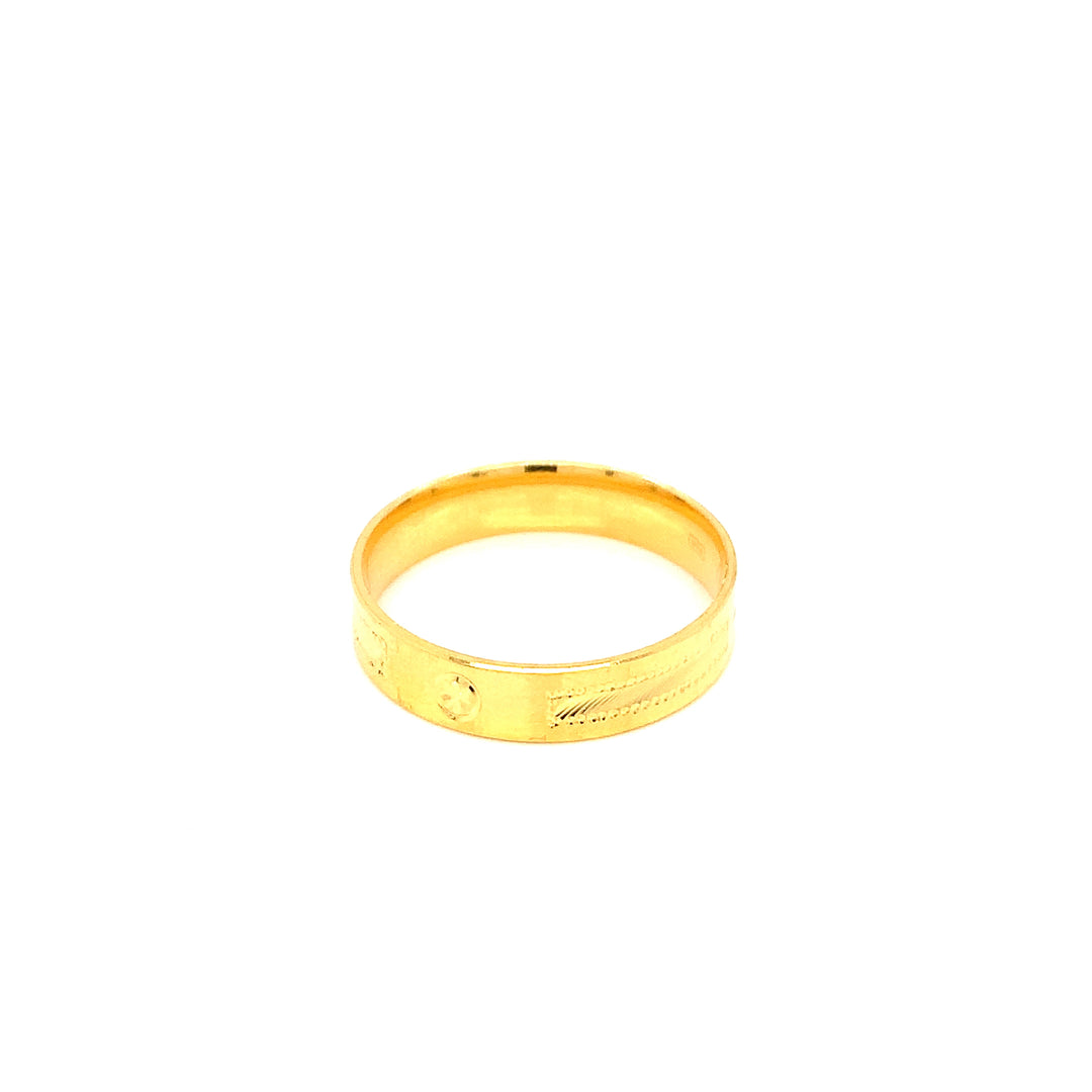22K YG Fancy Band Ring-1pc