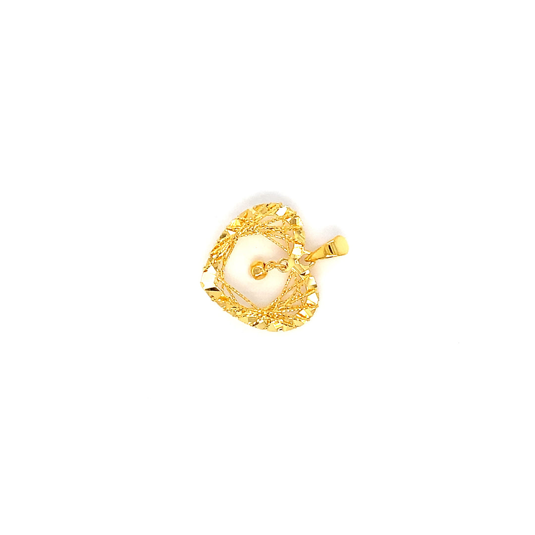 22K YG Heart Pendant-1pc